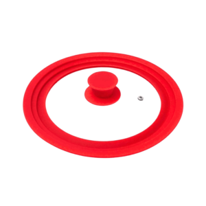 Tampa 32cm vidro borda silicone retratil verm 16648 Inga Import