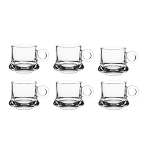 Jogo c/ 06 xicaras 85ml cafe vidro robusta lisa 18159 Inga Import