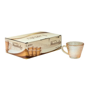 Jogo c/ 06 xicaras 90ml cafe ambar martelada 88619 Kehome