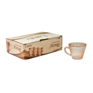 Jogo c/ 06 xicaras 90ml cafe ambar listras ref 88620 Kehome