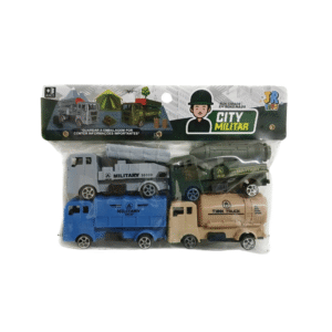 Kit c/ 04 mini caminhao militar ref jr0556 JR Toys