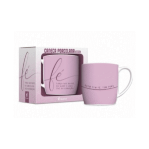 Caneca 300 ml porcelana fe e forca ref 13115 JTX Comercio
