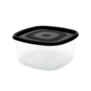 Pote 3,3 lts quadrado plastico tampa preta 29pt Maximaplastic