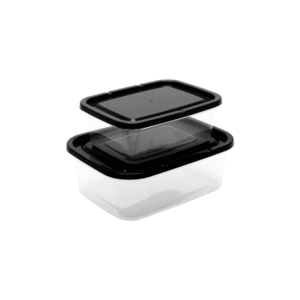 Jogo c/ 02 potes retangular tampa preto 14pt Maximaplastic