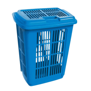 Cesto 60 lts redondo fechado azul c/ tampa ref 0313 Uninjet