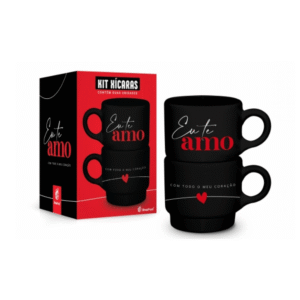 Jogo c/ 02 canecas 210ml empilhada porcelana 13968 JTX Comercio