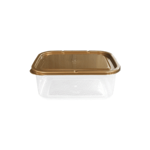 Pote 1,5 lts retangular plastico tampa marron 13mt Maximaplastic