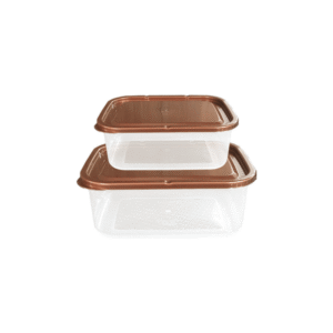 Jogo c/ 02 potes retangular tampa marrom 14mt Maximaplastic
