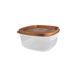 Pote 1,2 lts quadrado plastico tampa marrom 27mt Maximaplastic