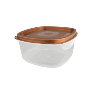 Pote 1,8 lts quadrado plastico tampa marrom 28mt Maximaplastic