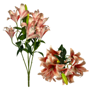 Buque c/ 05 galhos de lirio laranja artificial 3961 SMO Import