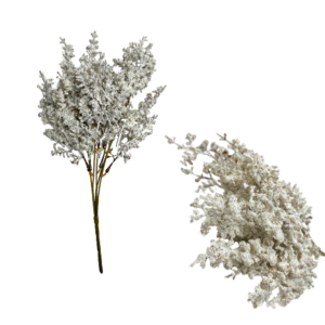 Galho de flor artificial latifolha creme 34cm ref 5889 SMO Import