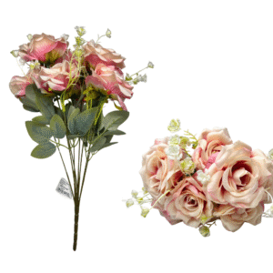 Buque c/ 09 galhos de rosas artificiais ref 5970ro SMO Import