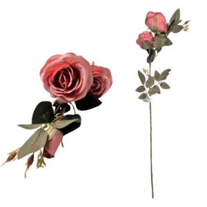 Galho de flor artificial c/ 03 rosas ref 4597ro SMO Import