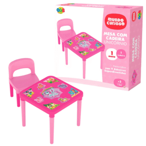 Kit mesa e cadeira infantil unicornio ref 462 GGBplast