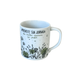 Caneca 300 ml reta porcelana primavera ref 002 Terramada