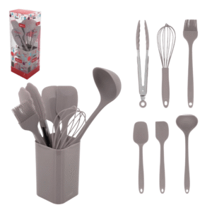 Conjunto c/ 07 utensilios cozinha silicone ivory 13986 Wellmix