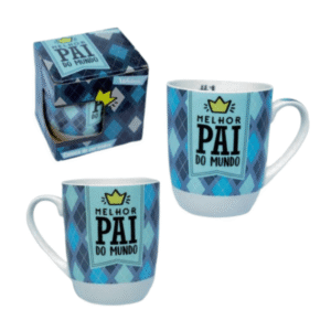 Caneca 400 ml ceramica melhor pai do mundo ref wx6436 Wellmix