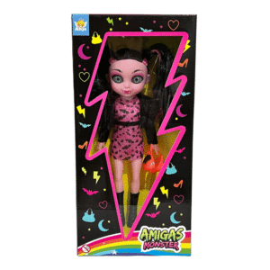Boneca colecao amigas monster rosa ref 52528 Angels Toys