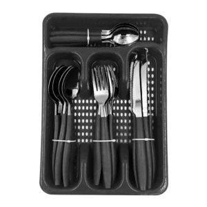 Conj c/ 24 talheres c/ separador canada preto ref 7848 Kehome