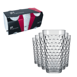 Jogo c/ 06 copos 350 ml vidro marrocos ref 2645 Nadir Figueiredo