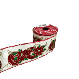 Enfeite fita natalina 2,70mx6,3cm decorada ref fit0008 Multiart