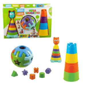 Brinquedos educativos mega bola/torre/urso ref bq9427a Kendy