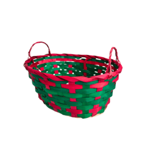 Cesta 26x20x11cm oval decorativa natal bambu ntw30018 Fartex