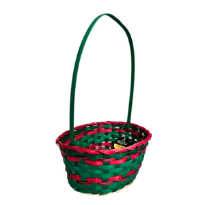 Cesta 26x20x36cm oval decorativa natal bambu c/alca 30023 Fartex