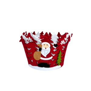 Cesta 16x12cm feltro decorativo natal ref ntg9080 Fartex