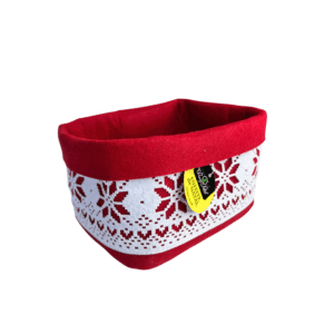 Cesta 20x18x13cm feltro decorativo natal ref ntg9082 Fartex
