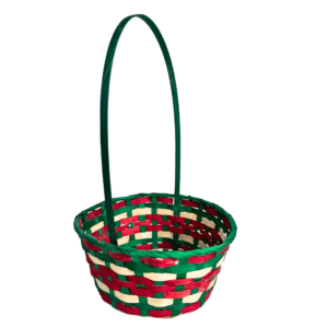 Cesta 43x26cm red decorativa natal bambu c/ alca ntw30036 Fartex
