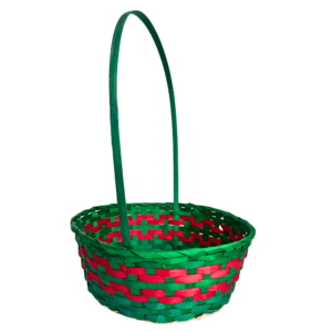 Cesta 49x34cm red decorativa natal bambu c/ alca ntw30037 Fartex