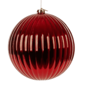Bola de natal decorativa 20cm frisada vermelha ntb20131 Fartex