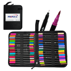 Estojo c/ 36 canetinahs coloridas ponta dupla max0236 Primax