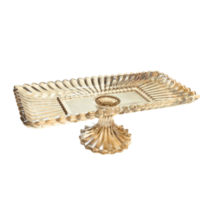 Centro de mesa retangular vidro lotus ambar ref yj7025 KM Import