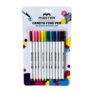 Kit c/ 12 canetas hidrografica 0,4mm ponta fina ref ofp12v Master