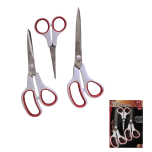 Cartela c/ 03 tesouras cabo plastico ref sq3781 SQ Comercio