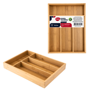 Porta talher 33x25x4,5cm bambu ref ck4512 Clink
