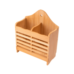 Porta talher 14,5x7x18,5cm bambu p/ parede ref ck6922 Clink