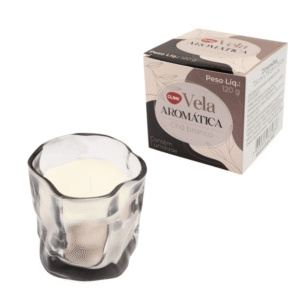 Vela aromatica c/ suporte vidro 7,5x7,5x7,5cm ref ck7429 Clink