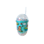 Copo 680 ml plastico infantil c/ tampa e canudo 1606 Golden Rio