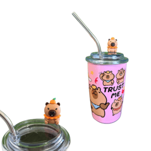 Copo 500 ml isotermico c/ tampa e canudo capivara 1761 Golden Rio