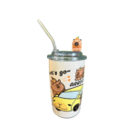 Copo 500 ml isotermico c/ tampa e canudo capivara 1761 Golden Rio