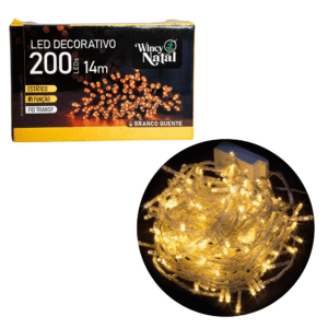 Pisca pisca led 200 lamp branco fio transp 14mts 127V 85200 Winth