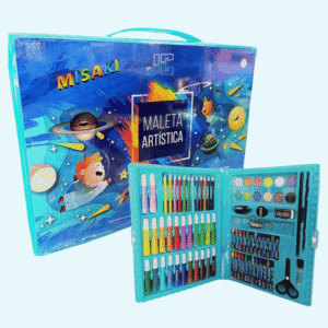 Maleta artistica infantil azul 86pcs pintar ms86b OM Utilidades