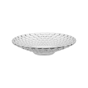 Fruteira bandeja 29x29x6cm vidro bubble ref 0297 Flashgoods