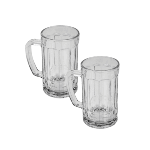 Jogo c/ 02 canecas 400 ml vidro chopp ref f0380 Flashgoods