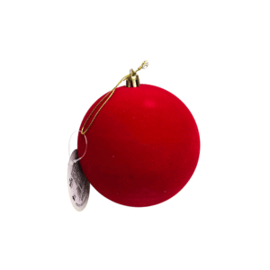 Bola de natal decorativa 10cm vermelha veludo ref ntb17131 Fartex