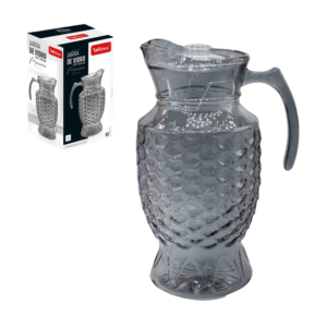 Jarra 1,6 lts vidro c/ tampa acrilico mercurio cinza 1439 Wellmix